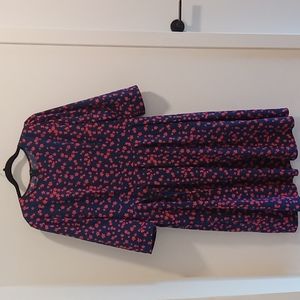 Eloquii Navy & Coral Midi Dress